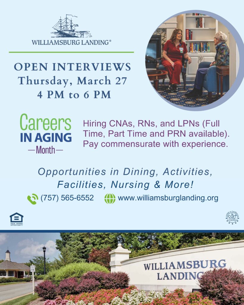 Join Williamsburg Landing's Upcoming Talent Management Open House